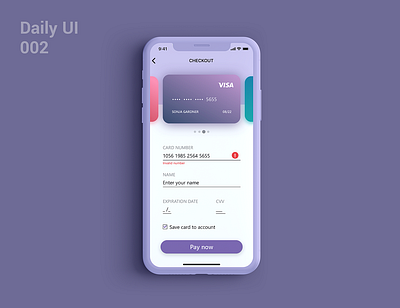 Daily UI 002 - Credit Card Checkout app checkout page creditcard dailyui