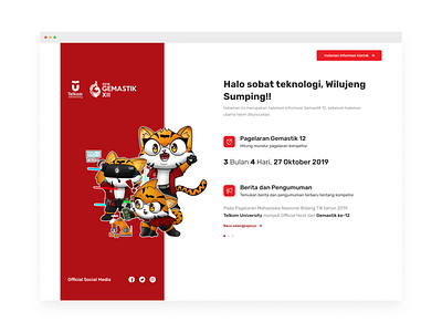 Gemastik XII - Coming Soon Page announcement coming soon page competition countdown landing page mascot tiger ui design ux design web website