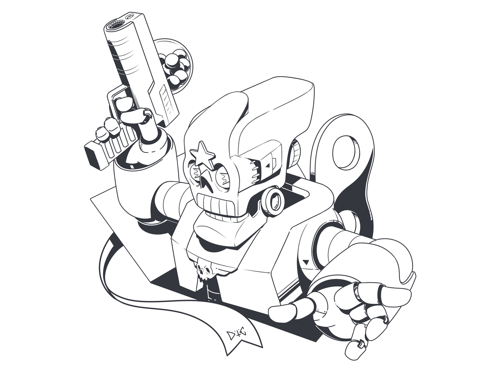 Gamer robot ink