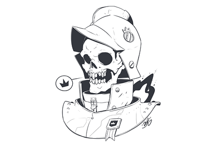 Undead Soldier art drawing ink manga skeleton sketch skull soldier tattoo イラスト イラストレーター