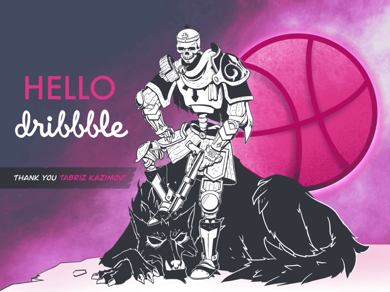 Hello Dribbble, I'm DEIVE! 2d art art character character design creature design dark debut digital drawing hello horror illustraion ink king knight lineart skeleton skull wolf