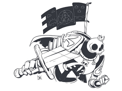 Cat warrior Lord cat character flag king knight lord manga skeleton skull sword warrior イラスト イラストレーター