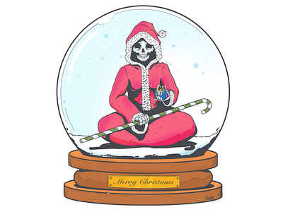 Merry Christmas christmas gift santa sketch skull snow snowball