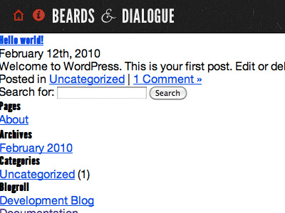 Beards & Dialogue ampersand black blog red