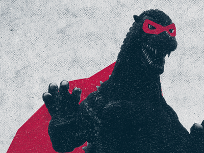 Poster Work dark godzilla red texture