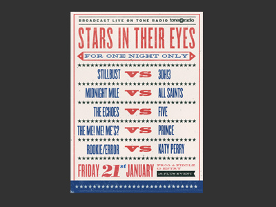 Stars In Their Eyes Full blue.stars boxing poster print red texture