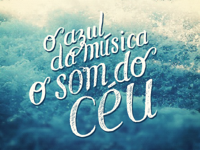 o azul da música o som do céu blue lettering photography portuguese typography