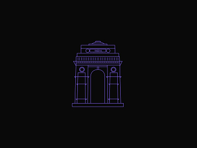 India Gate icon line art monuments