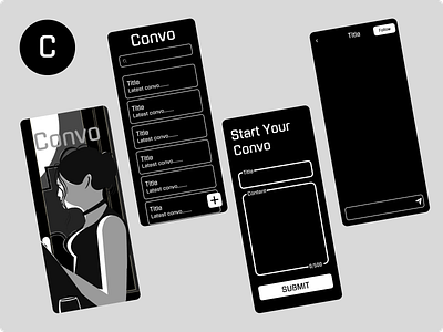 Convo app chat conversation convo design logo mobile share talk