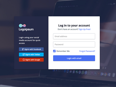Modern Login UI app dailyui design login form login page typography ui ux