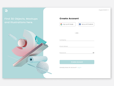 Daily UI Challenge: Day1 - login 3d dailyuichallenge design figma learning practice study ui