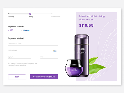 Daily UI Challenge: Day2 - Checkout cosmetics dailyuichallenge design ecommerce figma learning practice skincare study ui