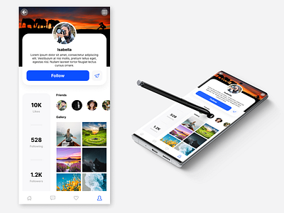 Daily UI Challenge: Day4 - User Profile App UI