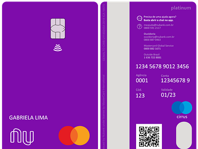 Vertical Card for NuBank affinity designer branding card illustration nubank