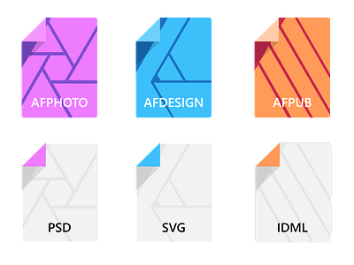 Custom icons for Affinity Suite affinity designer affinity photo affinity publisher design icon illustration