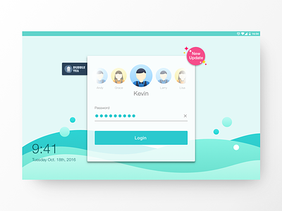 POS - Login page avatar beverage store character icons login page pos ui