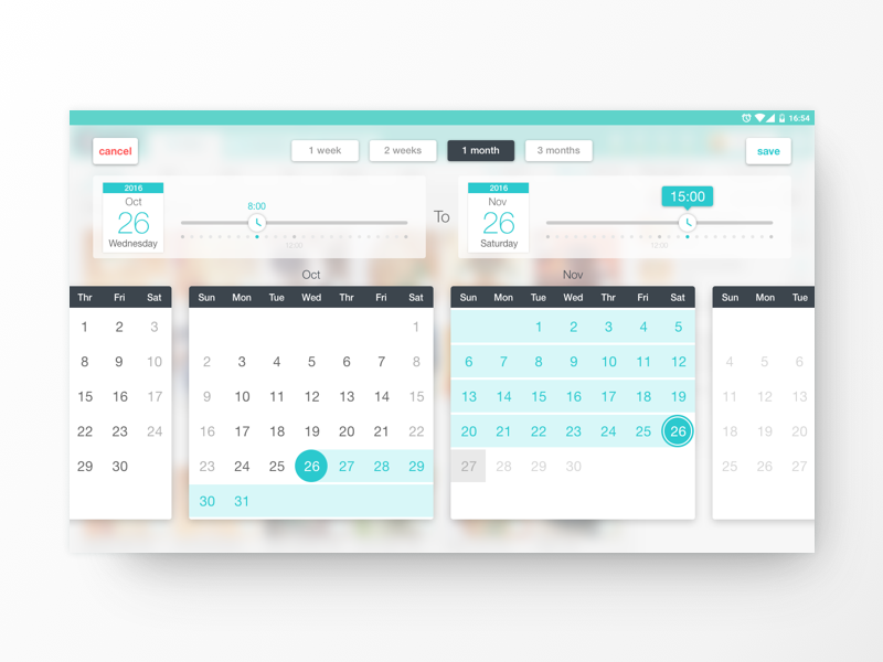 POS - Date Selector time picker time ui range date range date selector date picker dates calendar