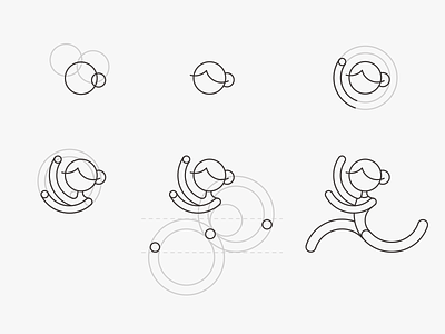 Logo Process - Leap! (detail) dance dancing identity illustration jump leap logo logotype process