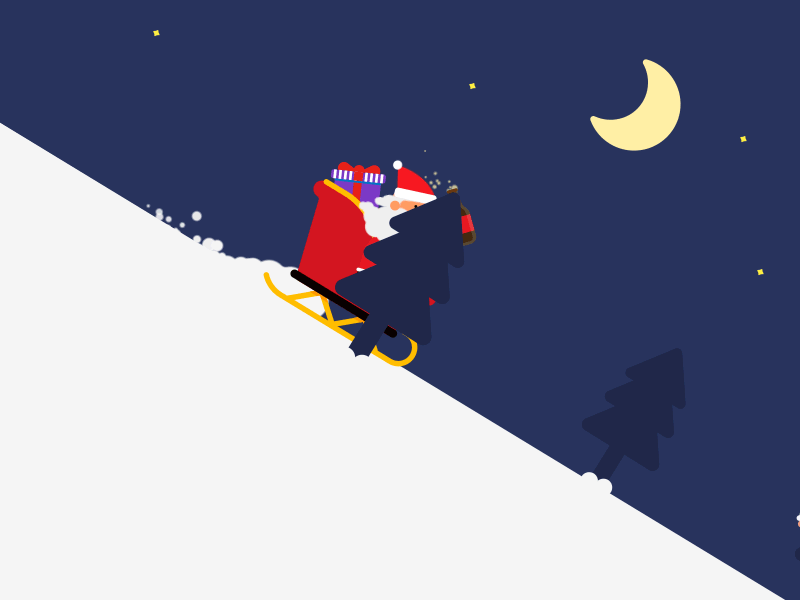 Merry Christmas! 2d after effects animation beer christmas gif loop motion santa sleigh snow xmas
