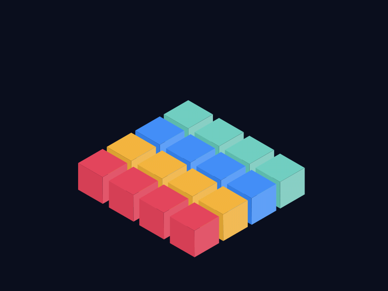 Cubes 2d 3d after effects animation color isometric isometric art isometric design loop motion motion design motion graphics vector