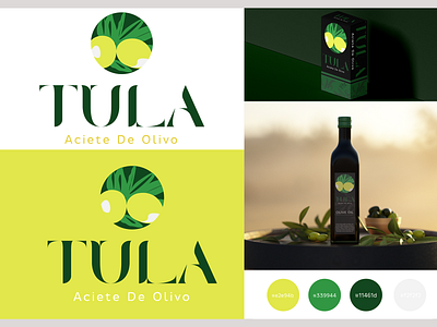 Tula olive oil brand identity & Logo graphic
