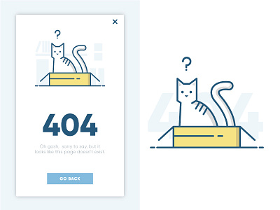 Daily UI Challenge #01 - 404 error page 404 app box cat challenge daily dailyui error line schrödingers cat ui