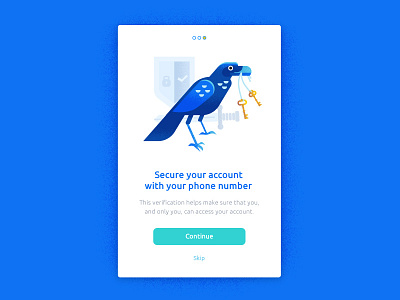 #04 - Daily UI - Sign in Phone Verification Step account app bird daily phone raven secure security steps ui