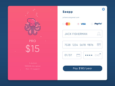 #07 - Daily UI - Checkout app checkout octopus payment paypal ui visa