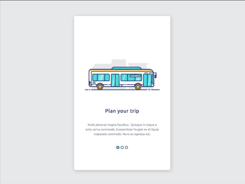 #09 - Daily UI - Onboarding animation app bus daily dailyui flat gif map onboarding ui