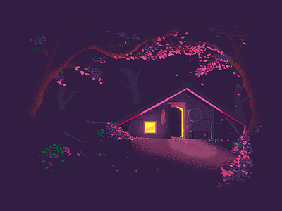 Forest hut - illustration