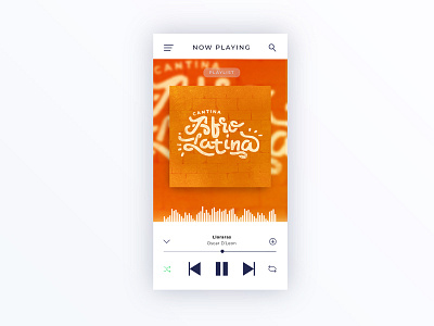 Cantina Afro Latina - cover design, lettering and UI app clear cover graphic lettering minimal music playlist type ui white