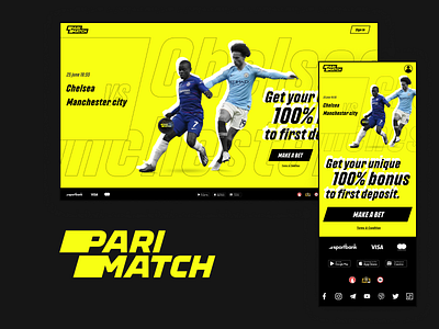 PARI-MATCH activity app athletes banner black bookmaker clean desktop gambling gym interface pari match sport ui ux web webdesig yellow