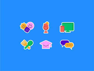 Icons for the marketing community "Digital kitchen" branding cartoon dekstop design digital icon icons illustration marketing ui web