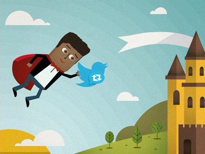 Flying kid dribbble