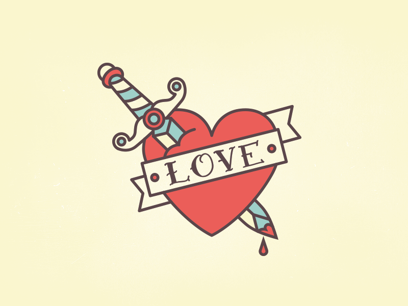 Love hurts tattoo by Ricardo Cabrita on Dribbble