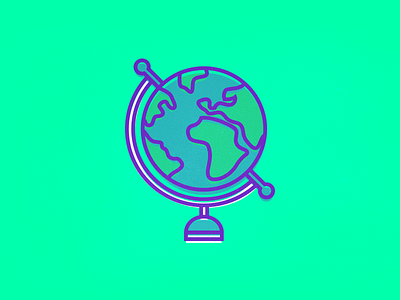 Around the globe flat globe icon illustration luminous world
