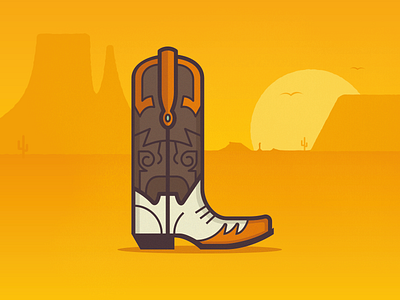 L - 36 Days of Type 36days l 36daysoftype boot boots cowboy desert flat illustration lettering type typography western