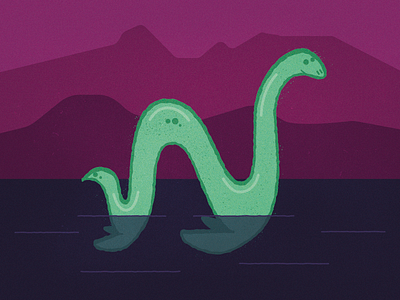 N - 36 Days of Type 36days n 36daysoftype flat illustration lettering lochness monster nessie type typography