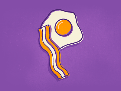 P - 36 Days of Type 36days p 36daysoftype bacon breakfast egg english flat illustration lettering type typography