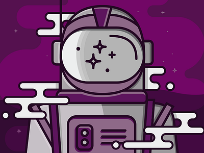 Space Haze astronaut dust flat haze helmet icon illustration line planets smoke space stars