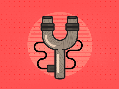 Y - 36 Days of Type 36daysoftype flat icon illustration letter y letterform lettering line icon slingshot type wood