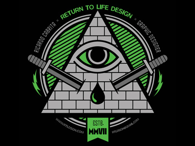 Return to life badge logo sticker all seeing eye badge bolt card eye logo piramide sword tear wall