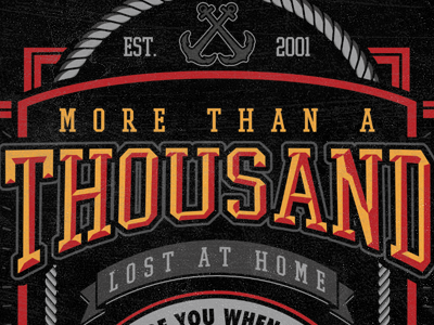 Lost At Home anchor badge banner ribbon rope typography