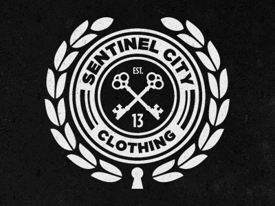 Sentinel City badge logo apparel badge branch clothing keys logo texture