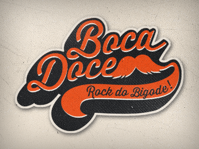 Boca Doce Logo badge band football logo music mustache texture