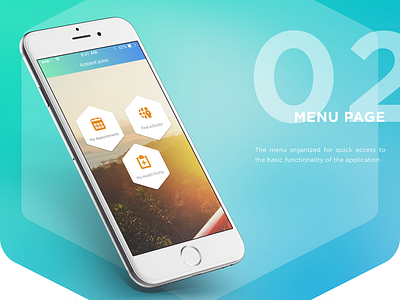 Ambient Menu Page app application colors design health ios iphone menu page mobile app mockups ui ux