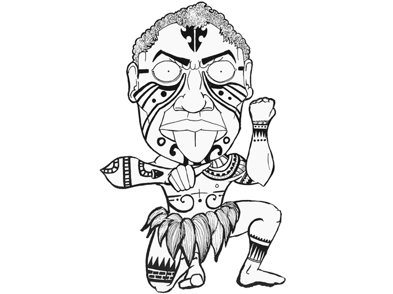 maori warrior drawings