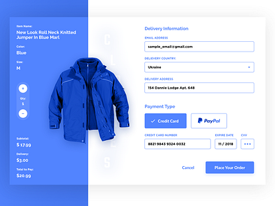 Daily UI challenge #02 — Credit card checkout