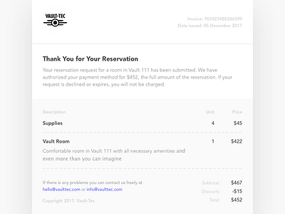 Daily UI challenge #17 — Email Receipt