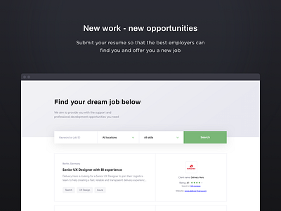 Daily UI challenge #50 — Job Listing 50 careers challenge daily daily50 dailyui design desktop interface job job listing light product sketch ui ux vector web white work